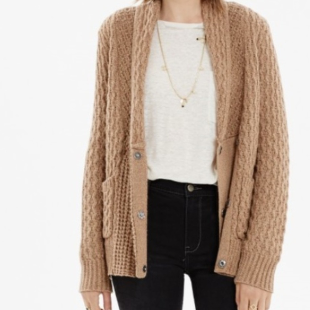 Madewell Shawl Collar Cable Knit Cardigan